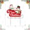 Glitzhome® 24" Metal Snowmen Riding Sleigh Yard Stake